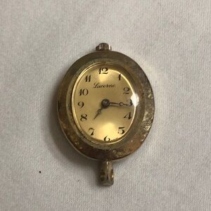 Lucerne Watch Swiss Pendant Fob Only Gold Tone Mechanical Vintage NOT Working